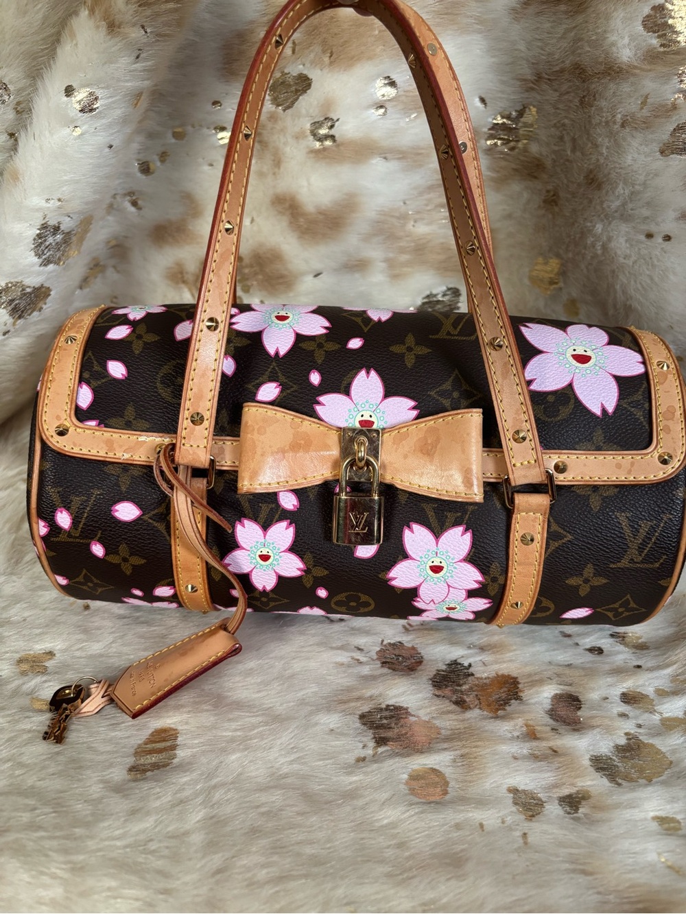 Louis Vuitton LV Takashi Murakami cherry blossom papillon bag